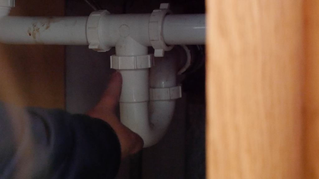 p-trap under sink drain pipe