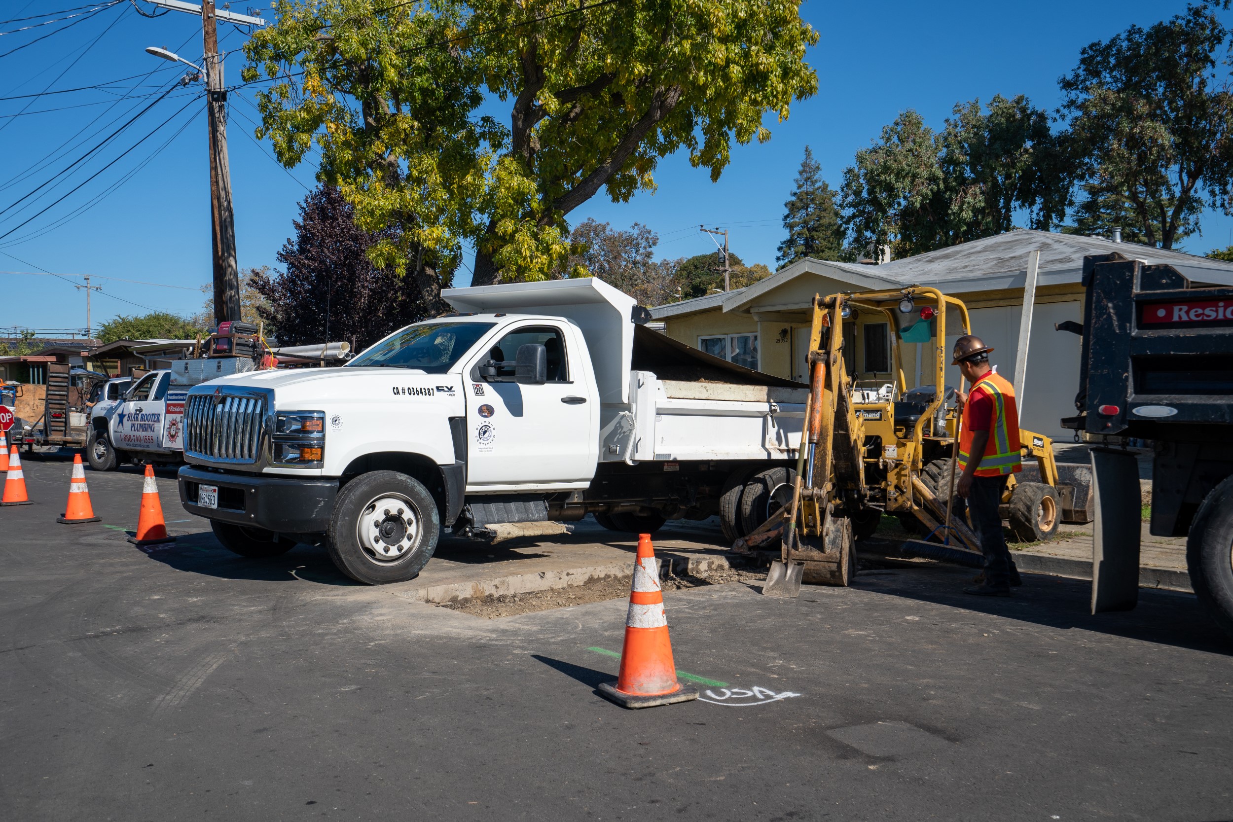 sewer line replacement in progress
